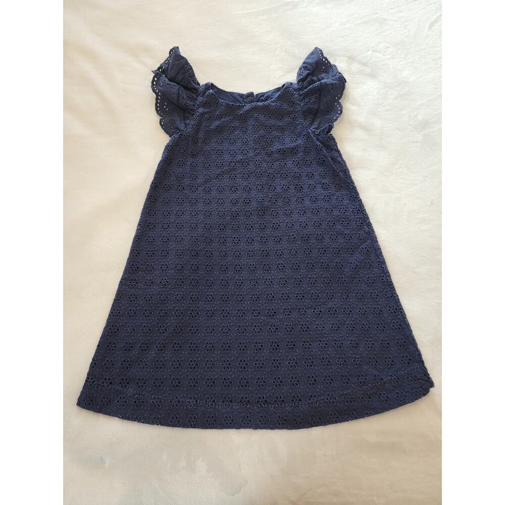 Ralph Lauren Girls Navy Eyelet Dress Sz 6